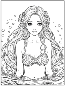 Free Mermaid Coloring Pages