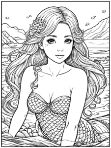 Free Mermaid Coloring Pages