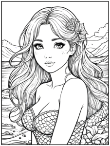 Free Mermaid Coloring Pages