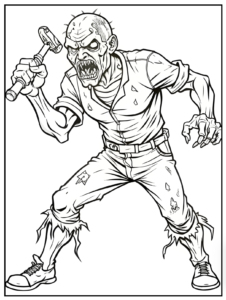 Zombie Coloring Pages