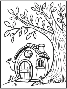 Teapots house Coloring Pages